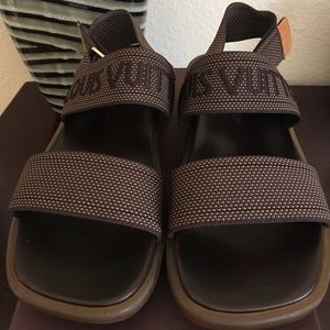 AUTHENTIC LV Limited Edition Logo Canvas Sandals